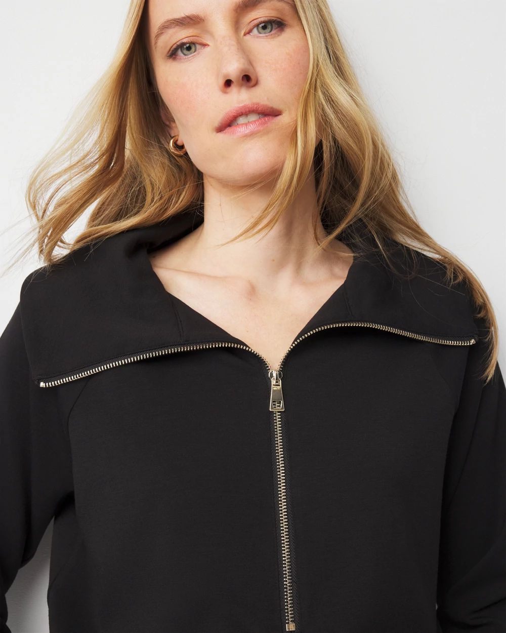 Petite Mock Neck Half-Zip Pullover | White House Black Market